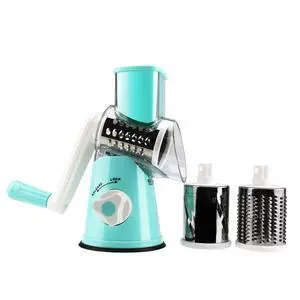 Round Mandoline Drum Slicer Rotary Cheese Grater Veggie Slicer Vegetable Carrot Shredder Nut Chopper Blue Round Mandoline Drum Slicer Rotary Cheese Grater Veggie Slicer Vegetable Carrot Shredder Nut Chopper Blue