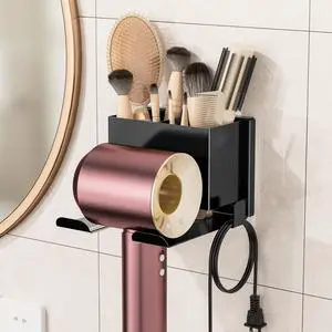 Hair Dryer Holder Wall Mounted, Black Blow Dryer Holder Hair Dryer Holder Wall Mounted, Black Blow Dryer Holder