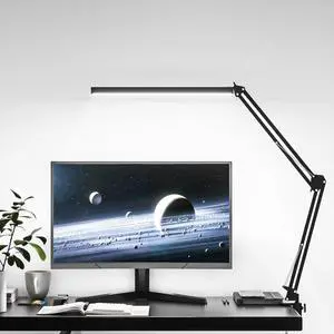 LED Desk Lamp, Manicure Table Lamp, Eye-Caring Drafting Light, Dimmable Office Table Lamp with 3 Color Modes, 10 Brightness Levels & Adapter, Memory Function(Black) LED Desk Lamp, Manicure Table Lamp, Eye-Caring Drafting Light, Dimmable Office Table Lamp with 3 Color Modes, 10 Brightness Levels & Adapter, Memory Function(Black)