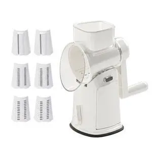 Rotary Vegetable Slicer & Cheese Grater with Suction Base & Storage Rotary Vegetable Slicer & Cheese Grater with Suction Base & Storage