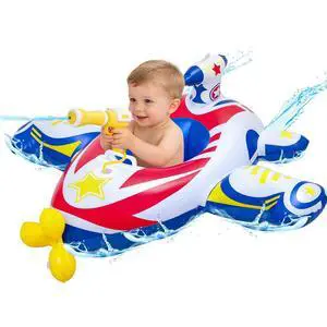 Baby Airplane Pool Float with Handle & Squirt Gun, Baby Swim Float Swimming Pool Float Kids Toddler Floaties Toddler Pool Float Age 1-4 Boys Girls Inflatable Ride-ons Pool Beach Toys Baby Airplane Pool Float with Handle & Squirt Gun, Baby Swim Float Swimming Pool Float Kids Toddler Floaties Toddler Pool Float Age 1-4 Boys Girls Inflatable Ride-ons Pool Beach Toys