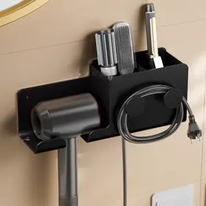 Hair Dryer Holder,3-in-1 Hair Tool Organizer Heightened design with Plug&Cord Winding,Blow Dryer Holder Wall Mounted/Cabinet Door for Flat/Curling Irons Hair Straighteners (Black) Hair Dryer Holder,3-in-1 Hair Tool Organizer Heightened design with Plug&Cord Winding,Blow Dryer Holder Wall Mounted/Cabinet Door for Flat/Curling Irons Hair Straighteners (Black)