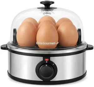 EGC648 Egg Boiler Cooker, 7-Egg Poacher/Omelet Maker, Steel EGC648 Egg Boiler Cooker, 7-Egg Poacher/Omelet Maker, Steel