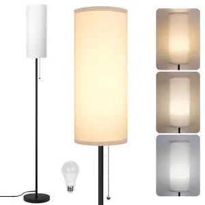 Floor Lamp for Living Room, Modern Standing Lamps with Lampshade, Minimalist Tall Lamp with Chain Switch for Living Room, Bedroom, Kids Room, Office,Standing Lamp LED Bulb Included (White Shade) Floor Lamp for Living Room, Modern Standing Lamps with Lampshade, Minimalist Tall Lamp with Chain Switch for Living Room, Bedroom, Kids Room, Office,Standing Lamp LED Bulb Included (White Shade)