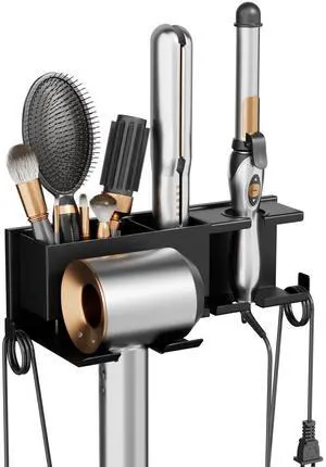 Hair Dryer Holder Hot Tools Organizer, Blow Dryer Holder Wall Mount, Bathroom Hair Tool Organizer Rack for Universal Dryer Black Hair Dryer Holder Hot Tools Organizer, Blow Dryer Holder Wall Mount, Bathroom Hair Tool Organizer Rack for Universal Dryer Black