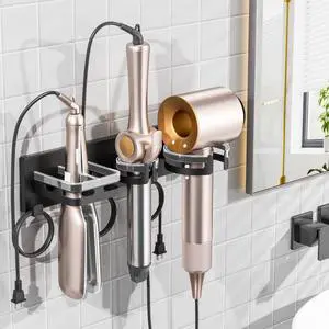 Hair Dryer Holder Wall Mounted, Self-Adhesive or Drill Mount Hair Dryer Holder Wall Mounted, Self-Adhesive or Drill Mount