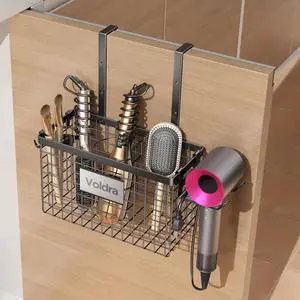 Hair Dryer Holder Cabinet Door, Adhesive Hair Tool Organizer Wall Mount Adjustable Height Blow Dryer Holder Under Sink/Countertop for Flat Curling Iron, Hair Brush and Straightener (1, Black) Hair Dryer Holder Cabinet Door, Adhesive Hair Tool Organizer Wall Mount Adjustable Height Blow Dryer Holder Under Sink/Countertop for Flat Curling Iron, Hair Brush and Straightener (1, Black)