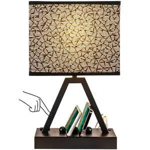 Touch Control Table Lamp, 3-Way Dimmable Desk Lamp with USB C & A and AC Outlet, Bedside Lamp with Phone Stands for Bedroom, Living Room, Office, LED Bulb Included, Black Shade Touch Control Table Lamp, 3-Way Dimmable Desk Lamp with USB C & A and AC Outlet, Bedside Lamp with Phone Stands for Bedroom, Living Room, Office, LED Bulb Included, Black Shade
