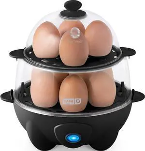 Deluxe Egg Cooker, 12 Hard Boiled Eggs, Black Deluxe Egg Cooker, 12 Hard Boiled Eggs, Black