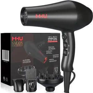 1875W Far Infrared Hair Dryer | Powerful AC Motor Blow Dryer Fast Drying | 2 Speed 3 Heat with Cool Shot | ETL Certified with ALCI Safety Plug | Concentrator & Diffuser & Comb | 2.65M Long Cord, Black 1875W Far Infrared Hair Dryer | Powerful AC Motor Blow Dryer Fast Drying | 2 Speed 3 Heat with Cool Shot | ETL Certified with ALCI Safety Plug | Concentrator & Diffuser & Comb | 2.65M Long Cord, Black