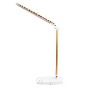 Dimmable LED Desk Lamp with USB Charging Port, Touch Control Foldable Gooseneck Free Rotation Adjustable Eye Care Table Lamp, Bedside Reading Light with UL AC Adapter (Pink Gold) Dimmable LED Desk Lamp with USB Charging Port, Touch Control Foldable Gooseneck Free Rotation Adjustable Eye Care Table Lamp, Bedside Reading Light with UL AC Adapter (Pink Gold)