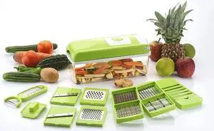 HOB Pro Original Vegetable Chopper - Chopper and Spiralizer - Food Chopper with Container, Fruit Cutter, Onion Dicer - All-in-One Prep Tool - Kitchen Gadgets and Gifts (12 in 1, White/GREEN) HOB Pro Original Vegetable Chopper - Chopper and Spiralizer - Food Chopper with Container, Fruit Cutter, Onion Dicer - All-in-One Prep Tool - Kitchen Gadgets and Gifts (12 in 1, White/GREEN)