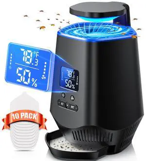 Fruit Fly Traps for Indoors, Smart Fly Trap Indoor Bug Zapper Gnat Traps for House Indoor with Temperature and Humidity Sensor, 10PCS Sticky Boards BK Fruit Fly Traps for Indoors, Smart Fly Trap Indoor Bug Zapper Gnat Traps for House Indoor with Temperature and Humidity Sensor, 10PCS Sticky Boards BK