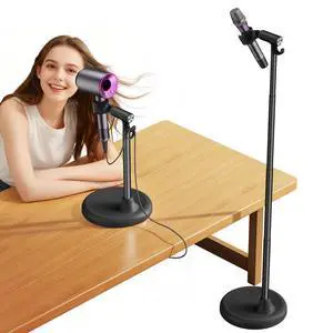 Hair Dryer Stand Holder Hands Free, 360° Blow Dryer Holder Hair Dryer Stand Holder Hands Free, 360° Blow Dryer Holder