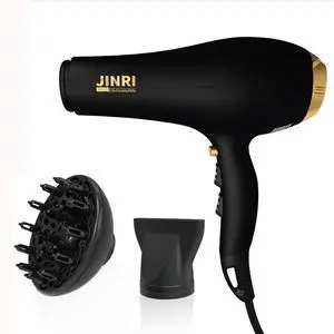 Hair Dryer, 2000W, 3 Heat & 2 Speed, Detachable Air Intake, with Diffuser, with Concentrator, Hanging Strap, Non-Foldable, Black Hair Dryer, 2000W, 3 Heat & 2 Speed, Detachable Air Intake, with Diffuser, with Concentrator, Hanging Strap, Non-Foldable, Black