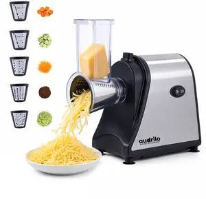 Electric Salad Maker & Cheese Grater, 5-in-1 Electric Vegetable Slicer with Interchangeable Stainless Steel Blades, Electric Food Processor for Cheese, Fruits & Vegetables, Electric Grater Electric Salad Maker & Cheese Grater, 5-in-1 Electric Vegetable Slicer with Interchangeable Stainless Steel Blades, Electric Food Processor for Cheese, Fruits & Vegetables, Electric Grater