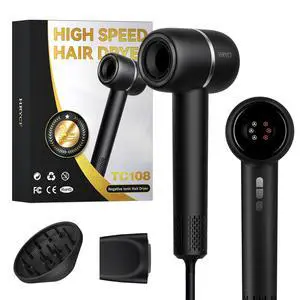 Professional Ionic Hair Dryer 160000RPM High-Speed Brushless Blow Dryer with Smoothing Brush & Diffuser, Negative Ion Hair Care, Fast Drying, Thermo-Control, Low Noise, Lightweight, Portable, Black Professional Ionic Hair Dryer 160000RPM High-Speed Brushless Blow Dryer with Smoothing Brush & Diffuser, Negative Ion Hair Care, Fast Drying, Thermo-Control, Low Noise, Lightweight, Portable, Black