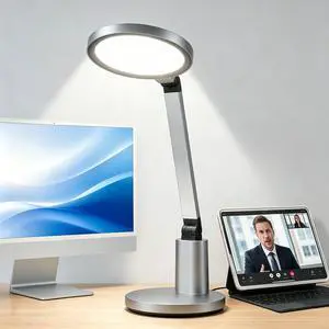 Desk Lamp for Home Office, Eye-Caring Diffused Table Lamp, 3 Colors & Dimmable Computer Lamp with Timer Function, Metal Swing Arm Reading Light Desk Lamp for Home Office, Eye-Caring Diffused Table Lamp, 3 Colors & Dimmable Computer Lamp with Timer Function, Metal Swing Arm Reading Light