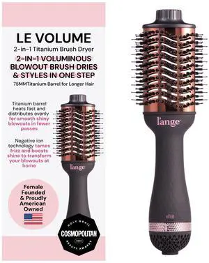 Le Volume 2-in-1 Titanium Blow Dryer Brush | Frizz Control Blowout Hair Dryer Brush for Drying and Styling | Volumizing Hot Air Styler for All Hairstyles | Oval Barrel | Black - 75mm Le Volume 2-in-1 Titanium Blow Dryer Brush | Frizz Control Blowout Hair Dryer Brush for Drying and Styling | Volumizing Hot Air Styler for All Hairstyles | Oval Barrel | Black - 75mm