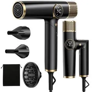 Dual Voltage Travel Hair Dryer with Diffuser, 1900W Professional High-Speed Ionic Blow Dryer for Fast Drying, Lightweight, No Heat Damage, Global Use 110V-240V Dual Voltage Travel Hair Dryer with Diffuser, 1900W Professional High-Speed Ionic Blow Dryer for Fast Drying, Lightweight, No Heat Damage, Global Use 110V-240V