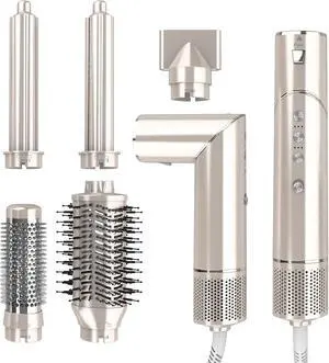 5 in 1 Blow Dryer Brush & Hot Air Styler110,000 RPM High-Speed Hair Dryer with Auto Wrap Curlers & Ionic Technology, Hot Air Brush Wrap Fast Drying, Curling/Volumizing/Straightening - Gold 5 in 1 Blow Dryer Brush & Hot Air Styler110,000 RPM High-Speed Hair Dryer with Auto Wrap Curlers & Ionic Technology, Hot Air Brush Wrap Fast Drying, Curling/Volumizing/Straightening - Gold