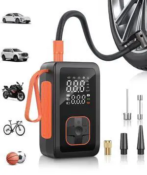 Tire Inflator Portable Air Compressor, 150PSI Cordless Air Pump with Cigarette Lighter Plug, Air Compressor with Digital Pressure Gauge for Car, Motorcycle, Bicycle, Balls(Black) Tire Inflator Portable Air Compressor, 150PSI Cordless Air Pump with Cigarette Lighter Plug, Air Compressor with Digital Pressure Gauge for Car, Motorcycle, Bicycle, Balls(Black)