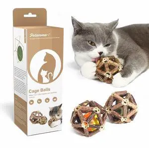 Catnip Toys, 3Pcs Cat Toys Natural Silvervine Stick Cage Balls & Bell Ball for Indoor Cats, Kitten Cleaning Teeth Molar Matatabi Cat Chew Toy All Breeds Catnip Toys, 3Pcs Cat Toys Natural Silvervine Stick Cage Balls & Bell Ball for Indoor Cats, Kitten Cleaning Teeth Molar Matatabi Cat Chew Toy All Breeds