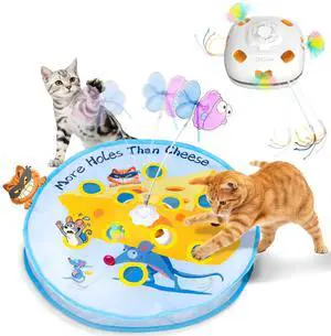 Interactive Cat Toys for Indoor Cats, 5-in-1 Hide and Seek Kitten Toys, Interactive Automatic Rechargeable Electric,Whack-A-Mole Exercise Kicker Toy for Indoor Cats Interactive Cat Toys for Indoor Cats, 5-in-1 Hide and Seek Kitten Toys, Interactive Automatic Rechargeable Electric,Whack-A-Mole Exercise Kicker Toy for Indoor Cats