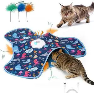 Interactive Cat Toy, Cat Toys Interactive with Touch Activation, Interactive Cat Toys for Indoor Cats with Moving Feather & Mouse Sounds, Cat Toys for Bored Indoor Adult Cats Interactive Cat Toy, Cat Toys Interactive with Touch Activation, Interactive Cat Toys for Indoor Cats with Moving Feather & Mouse Sounds, Cat Toys for Bored Indoor Adult Cats
