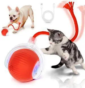 Cat Toys for Indoor Cats Smart Automatic Bal Moving Chase Dogs Toy, Red Cat Toys for Indoor Cats Smart Automatic Bal Moving Chase Dogs Toy, Red