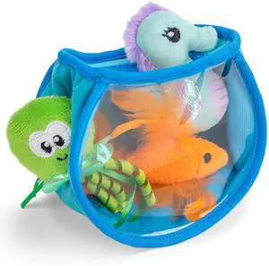 Hide & Seek Fish Bowl Interactive Cat Toy with Two Catnip Blend Toys, Blue Hide & Seek Fish Bowl Interactive Cat Toy with Two Catnip Blend Toys, Blue