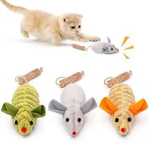 Cat Toys: 3pcs Squeak Mice Interactive Catnip Silvervine Animals Cat Toys: 3pcs Squeak Mice Interactive Catnip Silvervine Animals