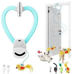 Interactive Cat Toys for Indoor Cats Automatic Electric Flying Bird Feather Mouse Toy - Best Kitten & Adult Cat Enrichment Mouse cat Toy Hanging Electric Kitty Toys for Bored Cats Interactive Cat Toys for Indoor Cats Automatic Electric Flying Bird Feather Mouse Toy - Best Kitten & Adult Cat Enrichment Mouse cat Toy Hanging Electric Kitty Toys for Bored Cats