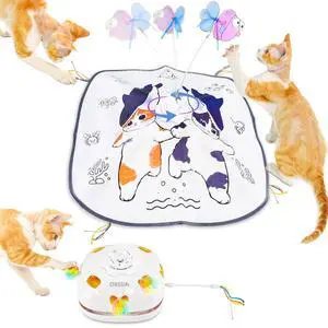 Cat Toys for Indoor Cats, 5 in 1 Interactive Automatic Kitten Toys Rechargeable Electric Hide and Seek, Moving Feather, Whack-A-Mole, Spin Flying Teaser Wand Exercise Kicker, Gifts for Cat Cat Toys for Indoor Cats, 5 in 1 Interactive Automatic Kitten Toys Rechargeable Electric Hide and Seek, Moving Feather, Whack-A-Mole, Spin Flying Teaser Wand Exercise Kicker, Gifts for Cat