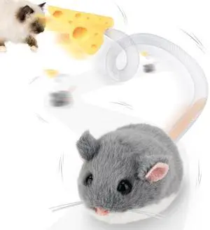 Interactive MigiMouse Cat Toy 360° Rolling & Spin with Mesh Plastic Tail for Indoor Cats Smart Motion Sensor, Realistic Squeak, Rechargeable Plush Kitten Toy(Grey) Interactive MigiMouse Cat Toy 360° Rolling & Spin with Mesh Plastic Tail for Indoor Cats Smart Motion Sensor, Realistic Squeak, Rechargeable Plush Kitten Toy(Grey)