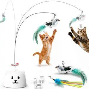 Automatic Interactive Cat Toy, Flying Bird Wand for Indoor Cats Automatic Interactive Cat Toy, Flying Bird Wand for Indoor Cats