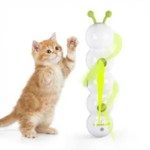 Interactive Cat Toy for Indoor Cats, Automatic Motion Activated Fluffy Tail Cat Toy, Electric Teaser Wand for Kittens & Bored Cats, USB Rechargeable Caterpillar Toy with Suction Cup Interactive Cat Toy for Indoor Cats, Automatic Motion Activated Fluffy Tail Cat Toy, Electric Teaser Wand for Kittens & Bored Cats, USB Rechargeable Caterpillar Toy with Suction Cup