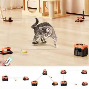 Interactive Cat Toy for Indoor Cats Chase/Run/Hunt/Exercise-Orange Interactive Cat Toy for Indoor Cats Chase/Run/Hunt/Exercise-Orange