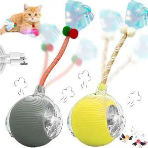 Speedy 2.0 Tail 2 Packs Interactive Cat Toys for Indoor Cats, Automatic Cat Toy with Elastic Mesh Tail, Electric Rolling Ball on Carpet, Chirping and Motion Activate Cat Speedy 2.0 Tail 2 Packs Interactive Cat Toys for Indoor Cats, Automatic Cat Toy with Elastic Mesh Tail, Electric Rolling Ball on Carpet, Chirping and Motion Activate Cat