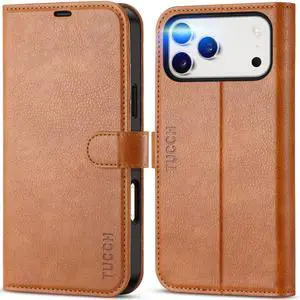 Case Wallet for iPhone 17 Pro Max, RFID Blocking Folio, Light Brown Case Wallet for iPhone 17 Pro Max, RFID Blocking Folio, Light Brown