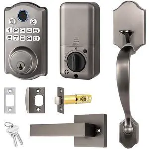 Keypad Smart Deadbolt Lock Set with 2 Lever Handles,5-in-1 Control Keypad Smart Deadbolt Lock Set with 2 Lever Handles,5-in-1 Control