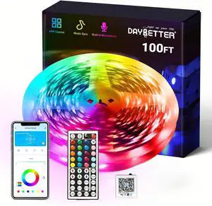Smart RGB Led Strip Lights, 100ft Led Lights for Bedroom with App Control, Multicolor Changing Led Light Strips Apply for Home Decor, Living Room, Kitchen, Home Party Decoration Smart RGB Led Strip Lights, 100ft Led Lights for Bedroom with App Control, Multicolor Changing Led Light Strips Apply for Home Decor, Living Room, Kitchen, Home Party Decoration