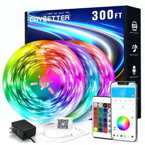 Led Strip Lights 300 ft (3 Rolls of 100 ft) Color Changing Lights Strip for Bedroom, Desk, Indoor Room Bedroom Valentine Decor, with Remote and 24V Power Supply Led Strip Lights 300 ft (3 Rolls of 100 ft) Color Changing Lights Strip for Bedroom, Desk, Indoor Room Bedroom Valentine Decor, with Remote and 24V Power Supply