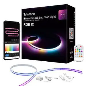16.4ft Bluetooth RGB+IC COB Led Strip Light with App, Chasing COB Light Strip, Segmented Control, Music Sync, Color Changing Led Lights for Home Decor, Gaming, Cabinet, Desk 16.4ft Bluetooth RGB+IC COB Led Strip Light with App, Chasing COB Light Strip, Segmented Control, Music Sync, Color Changing Led Lights for Home Decor, Gaming, Cabinet, Desk