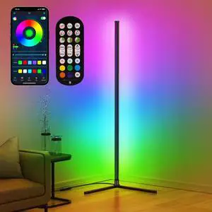 LED Corner Floor Lamp RGB Color Changing Standing Lamp App Remote Sync LED Corner Floor Lamp RGB Color Changing Standing Lamp App Remote Sync