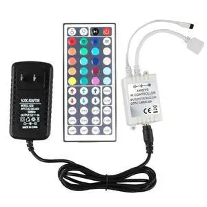44 Key RGB LED Strip Lights IR Remote Controller with Wireless Rectifier Control Box and DC 12V 3A Power Supply Plug Adapter for 2835 3528 5050 LED Strip Lights Flexible Tape Lighting 44 Key RGB LED Strip Lights IR Remote Controller with Wireless Rectifier Control Box and DC 12V 3A Power Supply Plug Adapter for 2835 3528 5050 LED Strip Lights Flexible Tape Lighting
