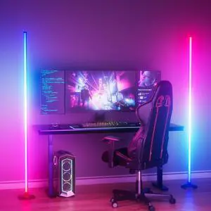 2PCS Corner Floor Lamp, RGB Color Changing Mood Light with Remote Control, Dimmable LED Corner Lamp with Music Sync, Modern Floor Lamp for Living Room Gaming Room 2PCS Corner Floor Lamp, RGB Color Changing Mood Light with Remote Control, Dimmable LED Corner Lamp with Music Sync, Modern Floor Lamp for Living Room Gaming Room