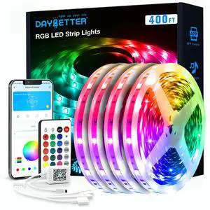 LED Strip Lights 400 ft, Smart Light with App Remote Control, RGB LED Lights for Bedroom, Music Sync Color Changing for Room Home Decor Party Festival Halloween, Christmas (4 Rolls) LED Strip Lights 400 ft, Smart Light with App Remote Control, RGB LED Lights for Bedroom, Music Sync Color Changing for Room Home Decor Party Festival Halloween, Christmas (4 Rolls)