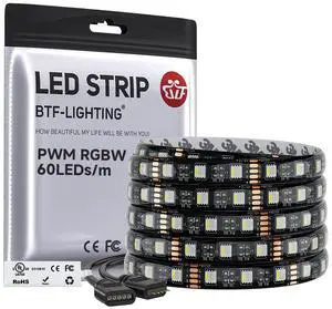 RGBW LED Strip Lights,UL Listed,5050 4 Colors in 1 RGB + 6000K-7000K Cool White,12V DC,16.4ft/5m 60LEDs/m 12mm Black PCB, IP30 for Home Decoration(No Adapter or Controller) RGBW LED Strip Lights,UL Listed,5050 4 Colors in 1 RGB + 6000K-7000K Cool White,12V DC,16.4ft/5m 60LEDs/m 12mm Black PCB, IP30 for Home Decoration(No Adapter or Controller)