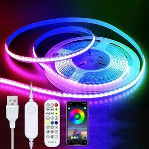 Short RGB COB LED Strip Lights 1152 LEDs 5V USB (6.56FT/2M) Short RGB COB LED Strip Lights 1152 LEDs 5V USB (6.56FT/2M)